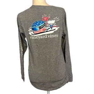 Vineyard Vines Gray Boys Large 16 Downhill Ski Whale